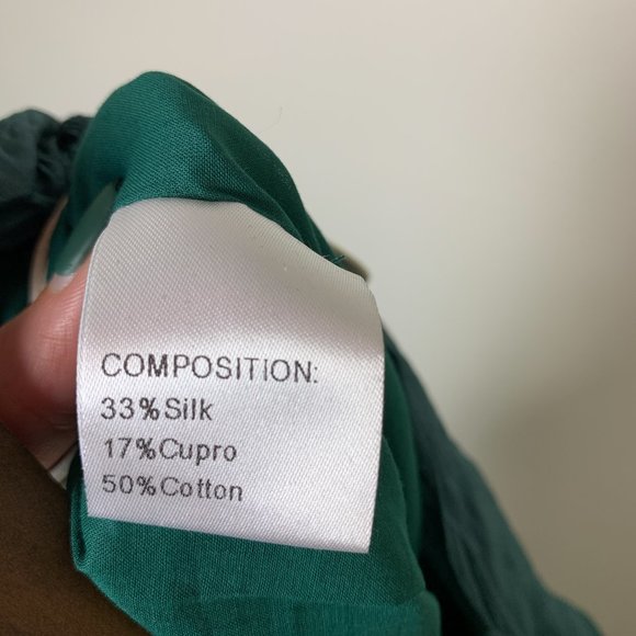 NWT Colour 5 Power green silk blend crinkle pant trouser large - Picture 6 of 7